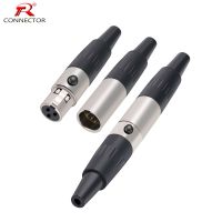 1set Mini XLR plug jackMini Aviation Connector 3 4 5 6pins Zinc Alloy copper pins for MIC Microphone Audio Video Connecting