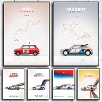 F1 Cartoon Vintage Cars Poster Decoration Racing Motorsport Circuit Track Car For Wall Art Racer Room Decor Posters Aesthetics Wall Décor