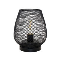 Nordic Art Table Lamp Birdcage Shape Iron Desk Lamp Battery Powered Living Room Bedroom Cafe Decor Bedside Black Table Lamp