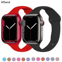 [HOT JUXLLKBKOW 514] Slim สำหรับ Apple Watch Band 40มม. 44มม. 45มม. 41มม. 38มม. 42มม. 44มม. ซิลิโคนอ่อนสายนาฬิกาสร้อยข้อมือ IWatch Series 3 4 5 Se 6 7