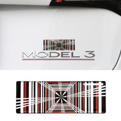 1 PCS Car PLAID Sticker Replacement Accessories for Tesla Model 3 Y S X Accessories Auto Emblem Badge Logo Decals Interior Accessories
