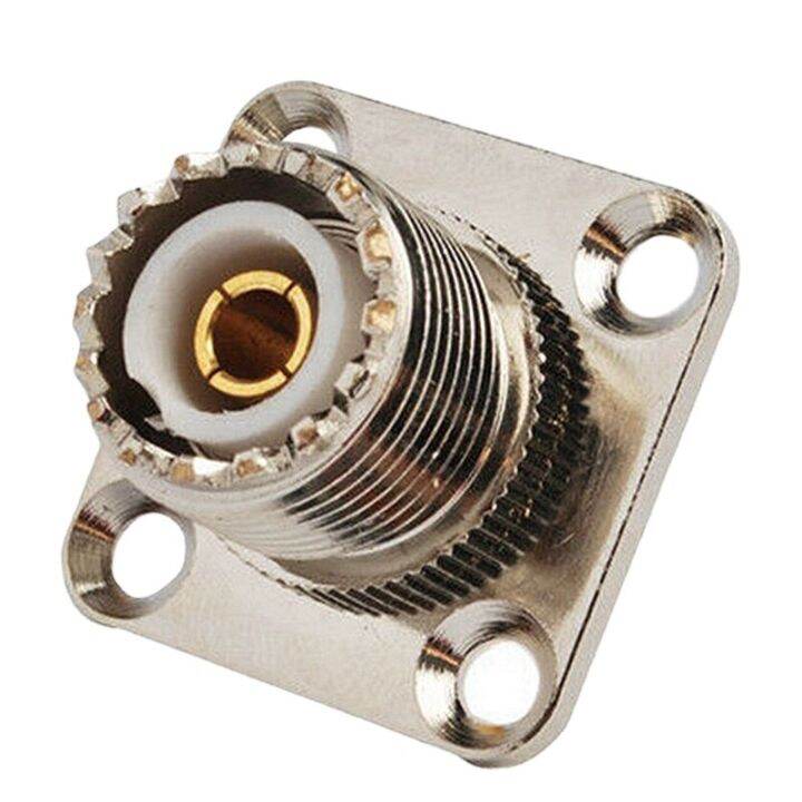 sl16-uhf-so239-female-to-sma-female-connector-uhf-to-sma-female-plug-4-hole-flange-panel-mount-socket-rf-coaxial-adapters-brass-electrical-connectors