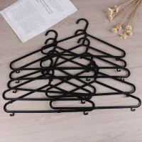 10 Pcs Adult Clothing Hanger Black Plastic Portable Household Clothes Dress Organizer Non-Slip Outdoor Clothes Dry Rack Clothes Hangers Pegs