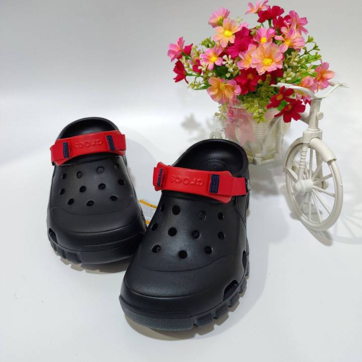 ใหม่เอี่ยมของแท้-crocs-2023-ผู้ชายกลางแจ้งระบายอากาศสบายๆไม่ลื่นชายหาดรองเท้าแตะรองเท้าแตะรองเท้าแตะกลางแจ้งเบาเบาเบากล่องเทป