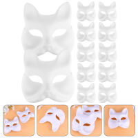 HAOYUNLA 12pcs Fox ญี่ปุ่นหน้ากากครึ่งหน้ากากเปล่า Diy ครึ่งหน้ากาก Fox เปล่า prop prop