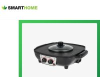 เตาปิ้งย่างsmart homeพร้อมหม้อสุกี้1500Wรุ่น SM-EG1504 ขนาด 1.2 ลิตร รับประกันสินค้า 3ปี