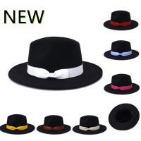 Free Shipping Classic Black Fedora Hat Women Wide-Brimmed Bow Jazz Top Hat Autumn And Winter Mens Church Panama Hat Wholesale