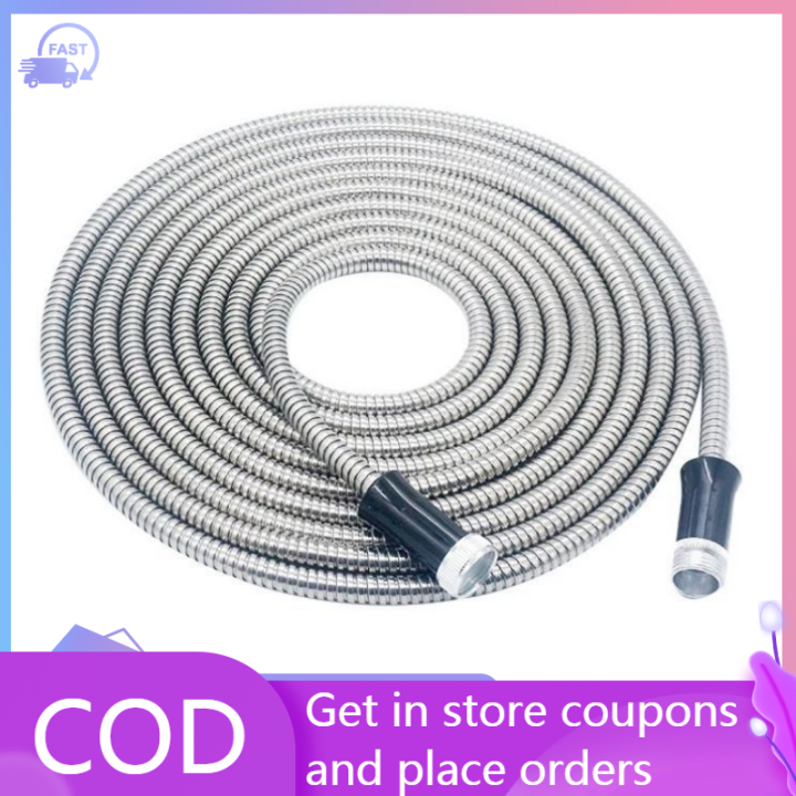 Giraffe Tools 5/8 Inch Metal Garden Water Hose – 304 Stainless Steel, Kink-Free, Leakproof, 25/50/75/100ft