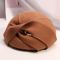 Women Felt Fascinator Hat Winter 100 Australia Wool Beret tail Fashion Pillbox Cap Lady Party Formal Fedora 55-58cm