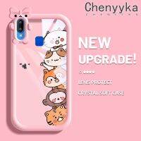 เคส Chenyyka สำหรับ VIVO Y91 Y95 Y91i เคสการ์ตูนน่ารักเสือลิงแมวสีสันสดใสซิลิโคนอ่อนชัดเจนเคสโทรศัพท์ป้องกันเลนส์กล้องสัตว์ประหลาดน้อยน่ารักปลอกโปร่งใสกันกระแทก