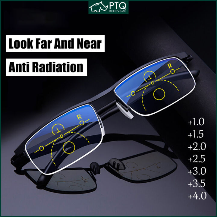 2 In 1 Progressive Multifocal Lenses Reading Glasses Men Women for Far ...