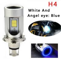 [ANYA Auto Parts] ไฟหน้าไฟตัดหมอก Led H4 1ชิ้น,ไฟหน้ารถจักรยานยนต์9003 HB2สว่างมากหลอดไฟฟ้าด้วยตานางฟ้า