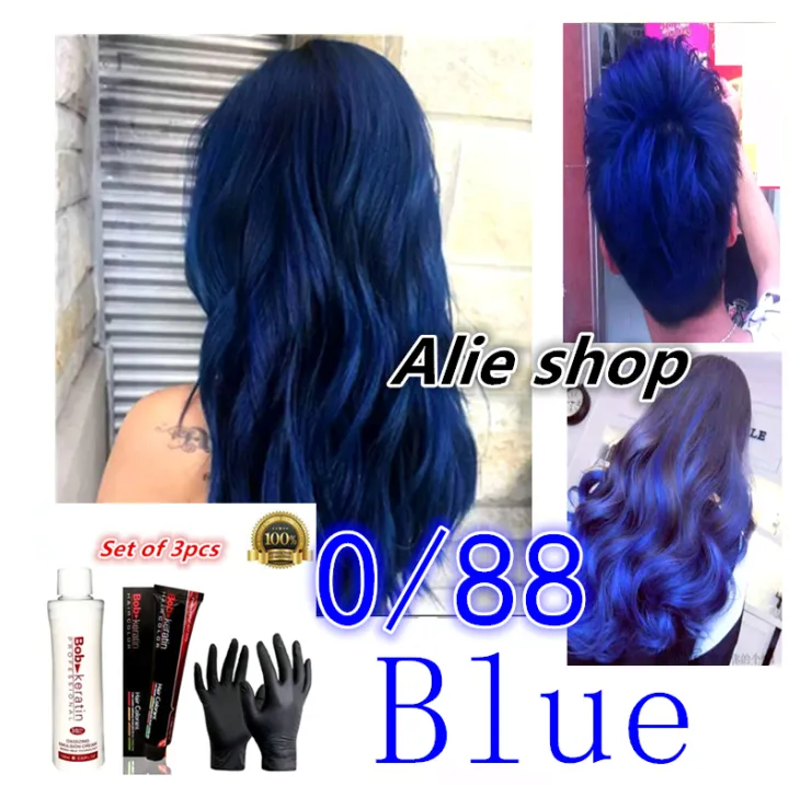 Blue Hair Color with Oxidant (  Bremod Permanent Hair Color ) | Lazada  PH