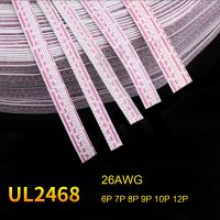 UL2468 26AWG Flat Ribbon Cable Wire Red And White PVC Ribbon Cable Terminal Hook up Wire 6P 7P 8P 9P 10P 12P Tinned Copper Cores