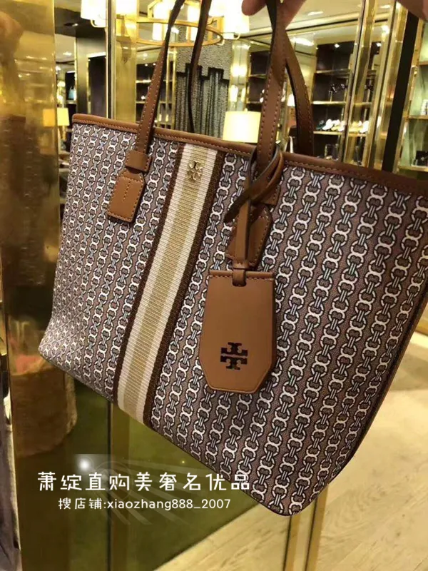 Authentic purchasing Tory Burch tb handbag shoulder shopping bag Gemini  color matching portable tote bag