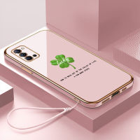 เคส Reno5 OPPO 5G Reno8 5G Reno7 5G Reno6 5G Reno8 4G Reno7 4G Reno4 4G เคสหรูหราเคลือบด้วยไฟฟ้าสีเขียวนำโชคทำจาก6D เคสโทรศัพท์ซิลิโคน