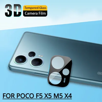 ฟิล์มกล้อง3 In 1สำหรับ F5 Poco X5 M5 PocoF5 PocoX5 5กรัม3D Xiaomi สีดำโค้งเลนส์ HD ปกป้องป้องกันทุกส่วนกระจกนิรภัยป้องกันปกป้องป้องกันรอยขีดข่วน