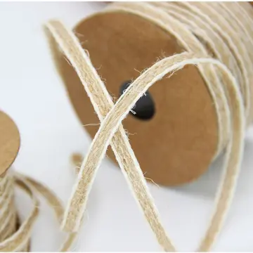 Hessian Ribbon Ribbon Burlap Ribbon Roll 10m x 2.5cm Jute Ribbon Craft  Ribbon Band for DIY Crafts Vintage Wedding Party Home Decoration