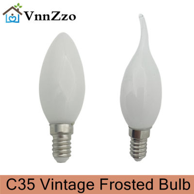 VnnZzo C35 E14 E27 Led Candle Vintage R Dimming Frosted 110V 220V Filament Bulbs Lamp For Chandelier Lighting high quality