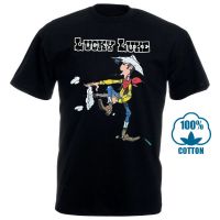 Lucky Luke Comics Cowboy Wilder Western Cool mens t-shirt summer Popular Wild cotton top black Valentines Day gift