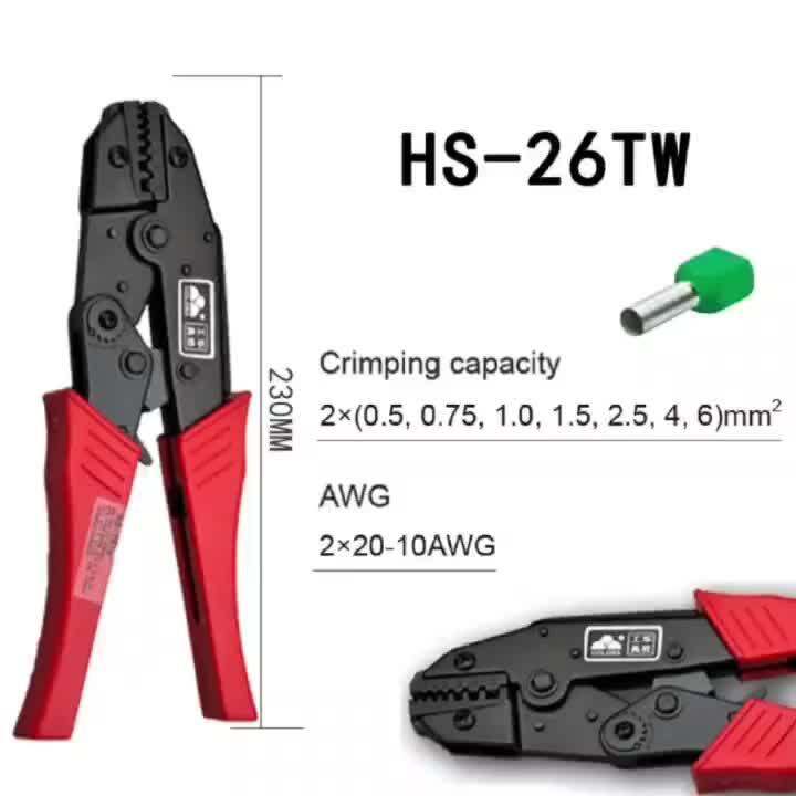 Tool HS26TW Plier 2*2010AWG ratchet crimping plier european style