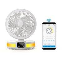 Folding USB Charging Desktop Fan with LED Light Aromatpy Fan 4-speed Adjustable Easy to Store