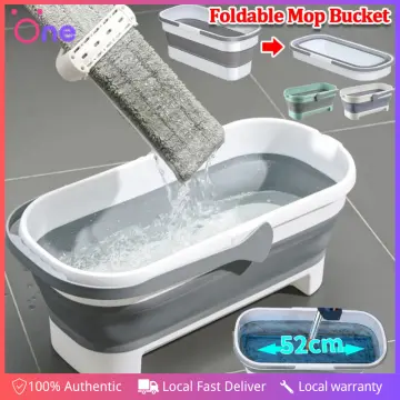 Folding Mop Bucket 12/16L Collapsible Mop Water Bucket with Wheels For Car  Washing Household Cleaning Bathroom Accessory