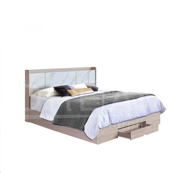เตียงนอน-icon-5-ฟุต-model-bs-504-ดีไซน์สวยหรู-สไตล์เกาหลี-หัวตรง-หัวเตียงวางของได้-สินค้ายอดนิยม-แข็งแรงทนทาน-ขนาด-150x205x125-cm