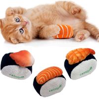 Pet Kitten Soft Plush Interactive Cute Sushi Shaped Cat Mint Toys Chew Toy Squeaky Toys Catnip Pillows