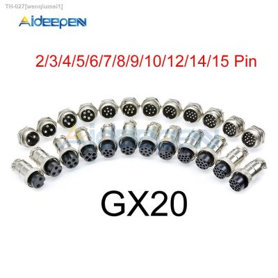 ✼ 1set GX20 Aviation Connector Male Plug Female Socket Circular Connector 2/3/4/5/6/7/8/9/10/12/14/15 Pin Wire Panel Connector