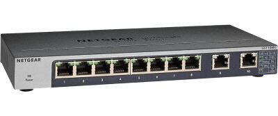 NETGEAR 10-Port Gigabit/10G Ethernet Unmanaged Switch (GS110MX) - with 8 x 1G, 2 x 10G/Multi-gig, Desktop, Wall or Rackmount, and Limited Lifetime Protection