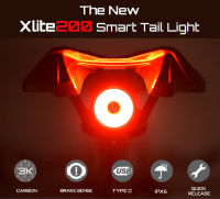 ENFITNIX Xlite200จักรยานไฟท้ายเซ็นเซอร์อัจฉริยะไฟเบรก Usb จักรยานถนน MTB Cubelite II ไฟท้ายด้านหลัง