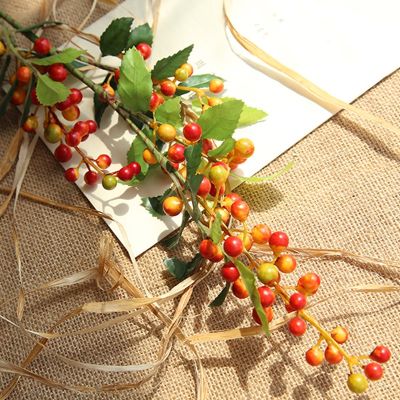 Berry Flower Fruit Chinese New Year Christmas Decor Foam Bedroom Wedding Bean Red Decoration Concise Table Xmas Bunch Artificial Flower