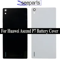 ใหม่ฝาหลัง Huawei Ascend P7เคสประตูแบตเตอรี่กระจกด้านหลังฝาครอบอะไหล่แผงกระจกด้านหลังฝาหลังปิดโทรศัพท์ P7