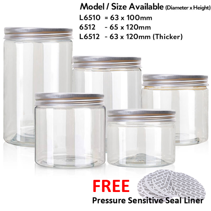 Ready Stock PET Plastic Jar With Lid/Transparent Barang Kuih Raya/Herba