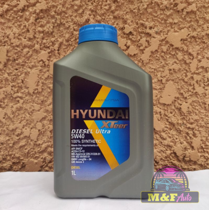 1L Hyundai Xteer 5w40 100% synthetic diesel MADE IN KOREA | Lazada PH