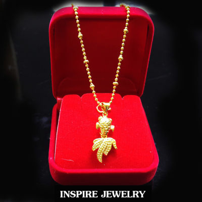 Inspire Jewelry สร้อยคอสังวาลย์ ห้อยหัวใจ 7ดวง ต่อสายสร้อยลายผ่าหวาย น้ำหนัก 1 บาท (14กรัม)งานทองไมครอน ชุบเศษทองคำแท้  ความยาว18 นิ้ว