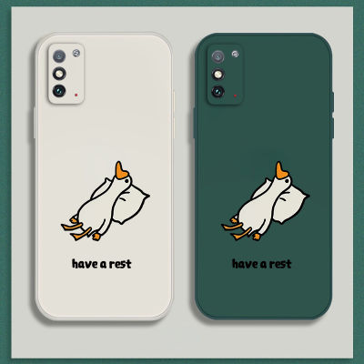 เคส Huawei Honor X10 Max Case เคสการ์ตูนน่ารักเป็ดเคสซิลิโคนเหลว Flocking ฝาครอบโทรศัพท์ป้องกัน เคสโทรศัพท์