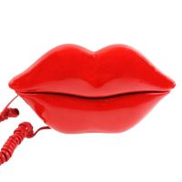 Lips telephone cute red mouth shape lip phone corded landline phones for home and office decor pink role play telephone gift