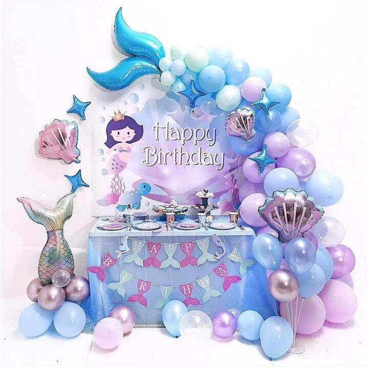 Mermaid Balloon Garland Kit Mermaid Tail Balloons Arch For Girl Mermaid ...