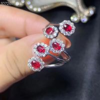 Natural ruby ring, 925 silver design, exquisite craftsmanship, luxurious style, beautiful color