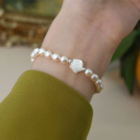 ASHIQI Natural freshwater pearl Shell Flower Bracelet 925 Sterling Silver Fashion Jewelry for Girl