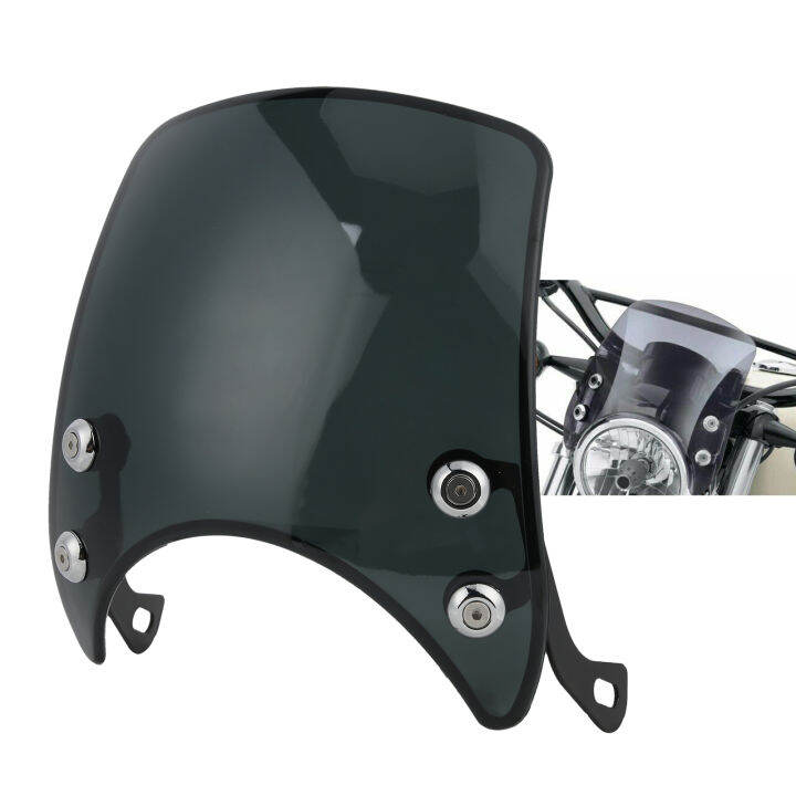 Akozon Motorcycle Windscreen, PC Retro Motorcycle Windshield Universal