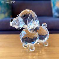 Crystal Dog Figurine Paperweight Crafts Collection Cut Glass Ornament Statue Animal Gifts for Kids Christmas Favors