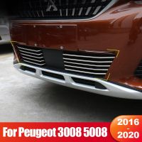 For Peugeot 3008 5008 GT 2016 2017 2018 2019 2020 Hybrid Car Racing Grills Front Grille Trim Strips Cover Exterior Accessories