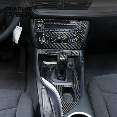 รถจัดแต่งทรงผมควบคุมกลางเกียร์เปลี่ยนแผงมัลติมีเดีย Handrest ครอบคลุมสติ๊กเกอร์ตัดสำหรับ BMW X1 E84ภายในอุปกรณ์รถยนต์