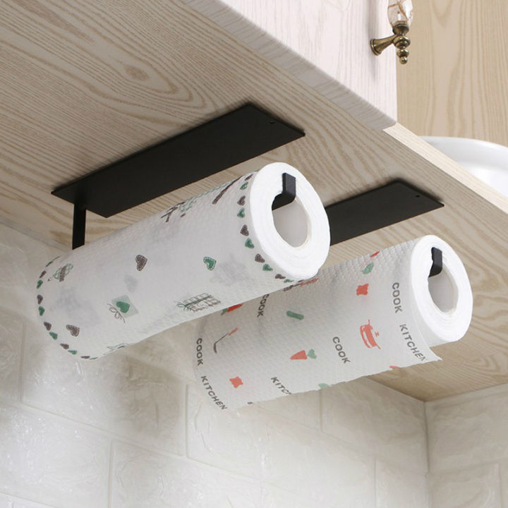 roll-paper-storage-rack-for-kitchen-carbon-steel-paper-towel-rack-versatile-rag-rack-for-kitchen-kitchen-roll-paper-storage-rack-cabinet-mounted-paper-towel-dispenser-punch-free-paper-towel-holder