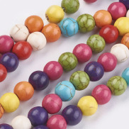 1Strand 1 Strand Synthetic Turquoise Round Beads Strands Dyed Mixed Color