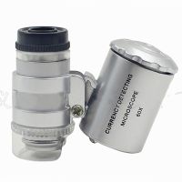 The Latest 60X Handheld Mini pocket Microscope Jewelery Magnifying Glass and LED Lights Check the Identification of Jewelry Lupa 【ELEGANT】