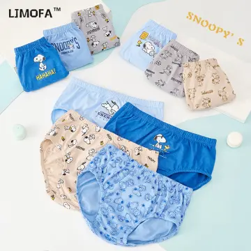 LJMOFA 10Pcs/Box 2-13Y Boys' Underwear, Pure Cotton Snoopy Puppy